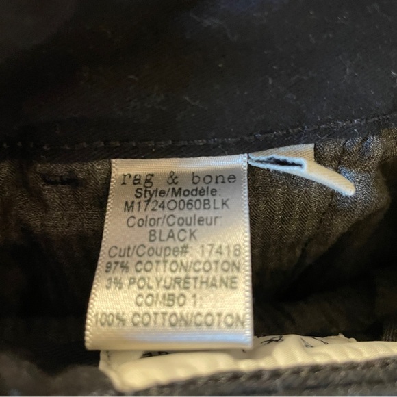rag & bone | Standard Issue Black Cotton Skinny Pants 32 - Picture 5 of 6